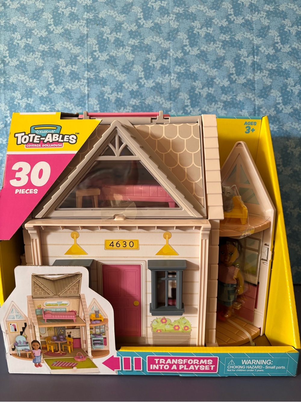 Cottage Dollhouse Playset - Pink & Cream